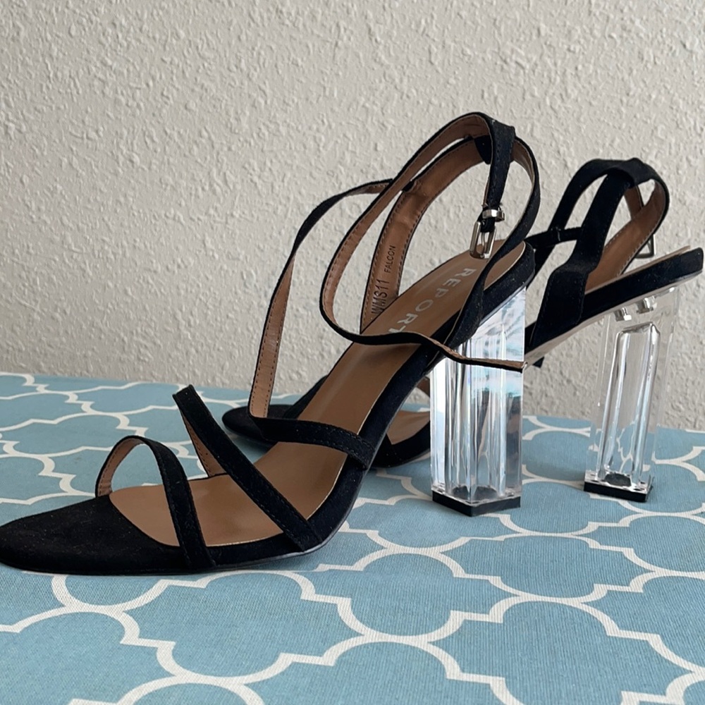 Black strap high heels